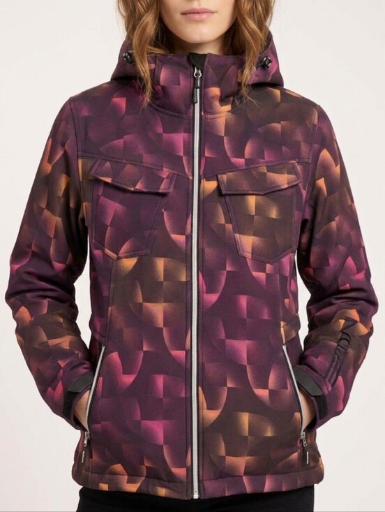 Noize Jackets & Blazers - Sz M Noize Hooded Jacket in Purple, Pink, Yellow Gradient Print